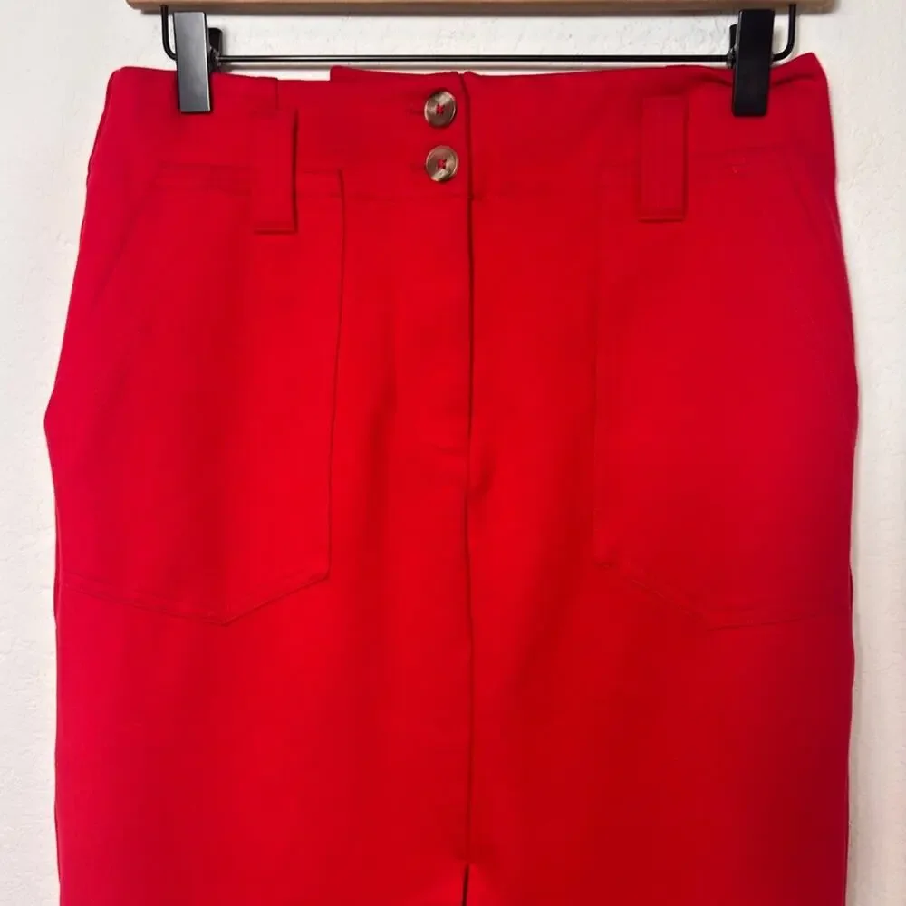 MAEVE BY ANTHROPOLOGIE RED WOMEN SKIRT WITH POCKETS SIZE SMALL PRE-OWNED